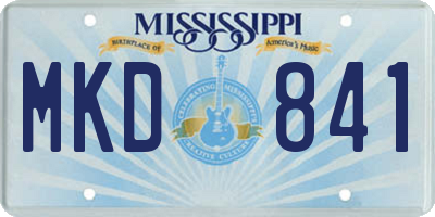 MS license plate MKD841