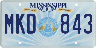 MS license plate MKD843