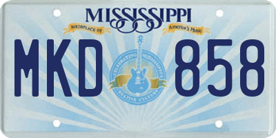MS license plate MKD858