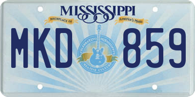 MS license plate MKD859