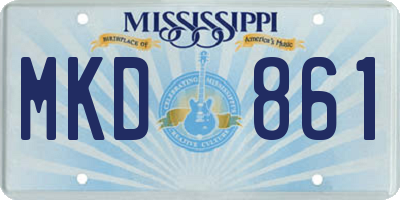 MS license plate MKD861