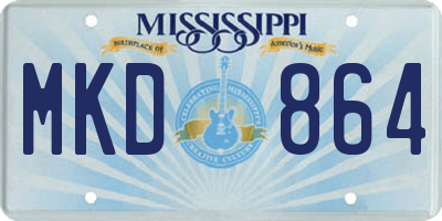 MS license plate MKD864