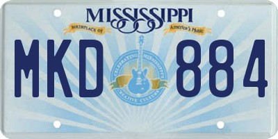 MS license plate MKD884