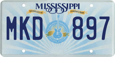 MS license plate MKD897