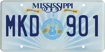 MS license plate MKD901