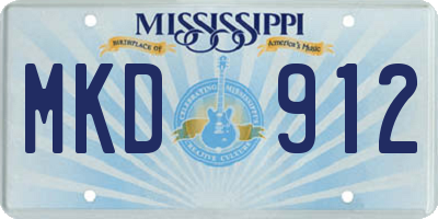 MS license plate MKD912