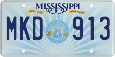 MS license plate MKD913