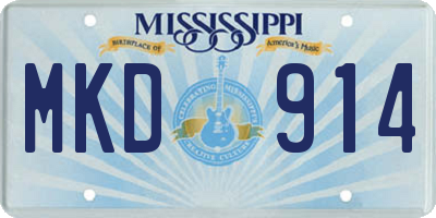 MS license plate MKD914