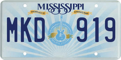 MS license plate MKD919