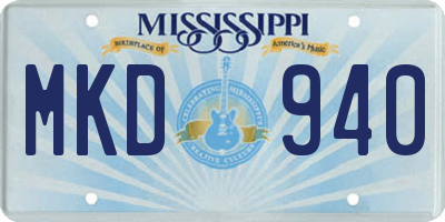 MS license plate MKD940