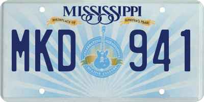 MS license plate MKD941