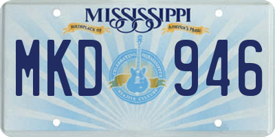 MS license plate MKD946