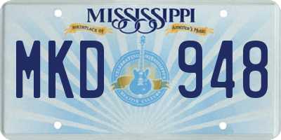 MS license plate MKD948