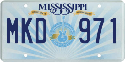 MS license plate MKD971