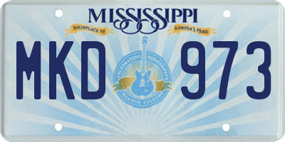 MS license plate MKD973