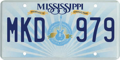 MS license plate MKD979