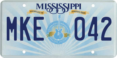 MS license plate MKE042
