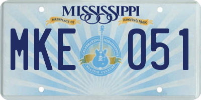 MS license plate MKE051