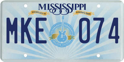 MS license plate MKE074