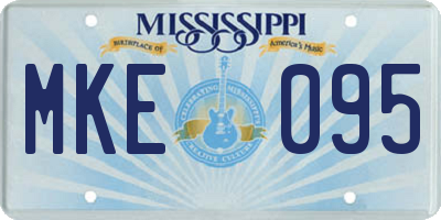 MS license plate MKE095