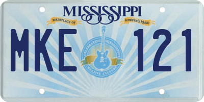 MS license plate MKE121