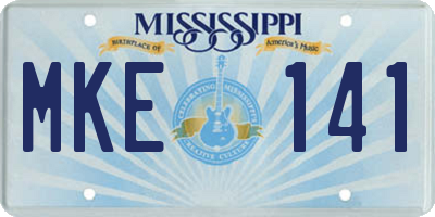 MS license plate MKE141