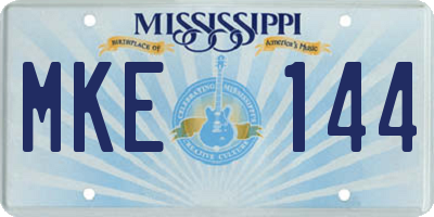 MS license plate MKE144