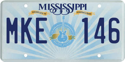 MS license plate MKE146