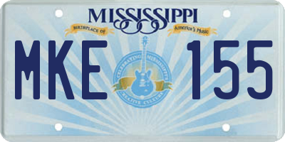 MS license plate MKE155