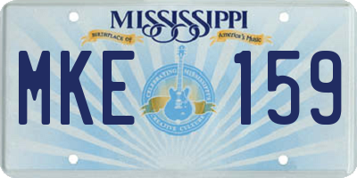MS license plate MKE159