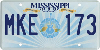 MS license plate MKE173