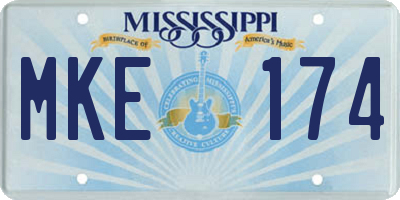 MS license plate MKE174