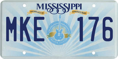 MS license plate MKE176
