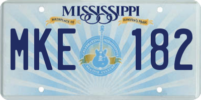 MS license plate MKE182