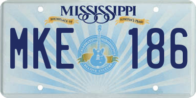 MS license plate MKE186