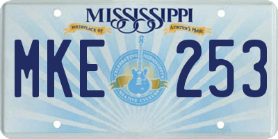 MS license plate MKE253
