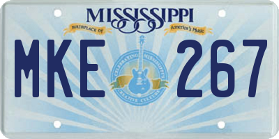 MS license plate MKE267