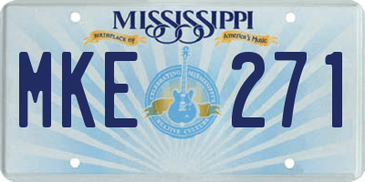 MS license plate MKE271
