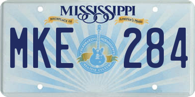 MS license plate MKE284