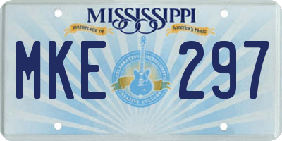 MS license plate MKE297