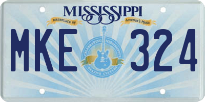 MS license plate MKE324