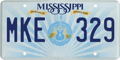 MS license plate MKE329
