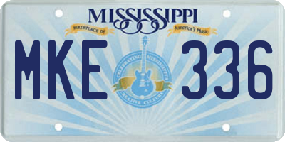 MS license plate MKE336