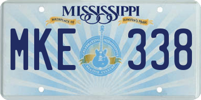 MS license plate MKE338