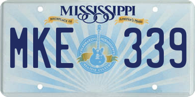 MS license plate MKE339