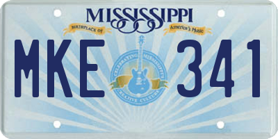 MS license plate MKE341