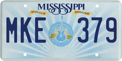 MS license plate MKE379