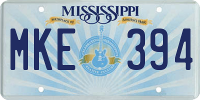 MS license plate MKE394