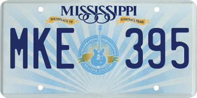 MS license plate MKE395