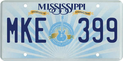 MS license plate MKE399